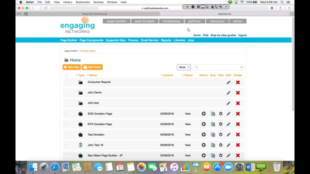 Creating Donation Pages in Engaging Networks With Page Builder