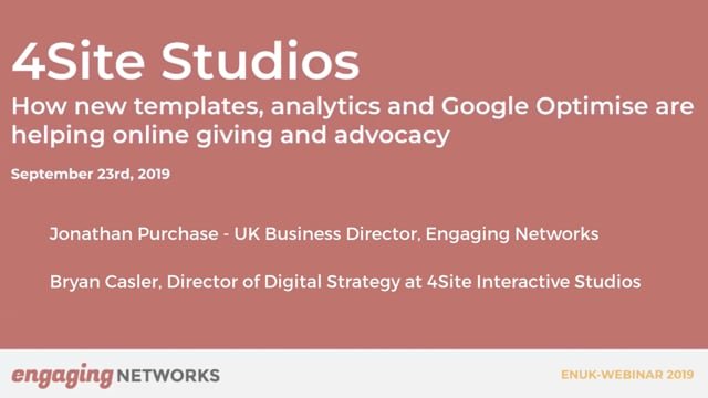 How New Templates, Analytics and Google Optimise Are Helping Online Giving and Advocacy