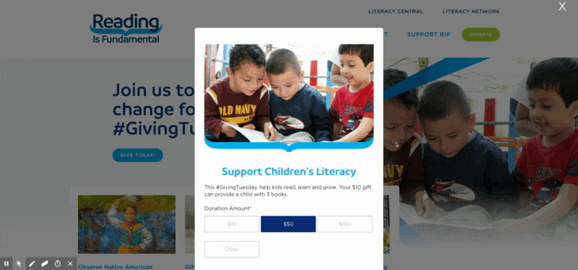 reading is fundamental one-click donate