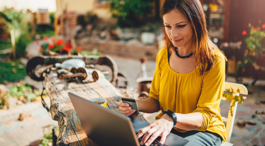 woman on computer