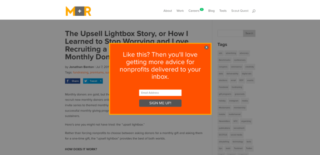 m+r lightbox