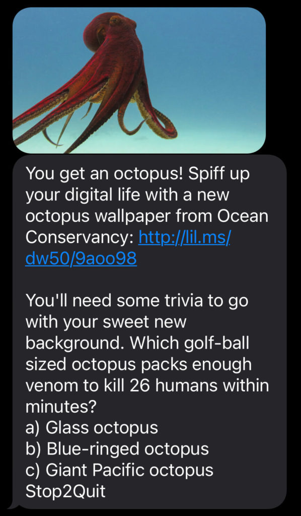 ocean conservancy Nonprofit SMS Campaign