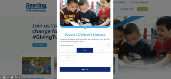 reading is fundamental one-click donate