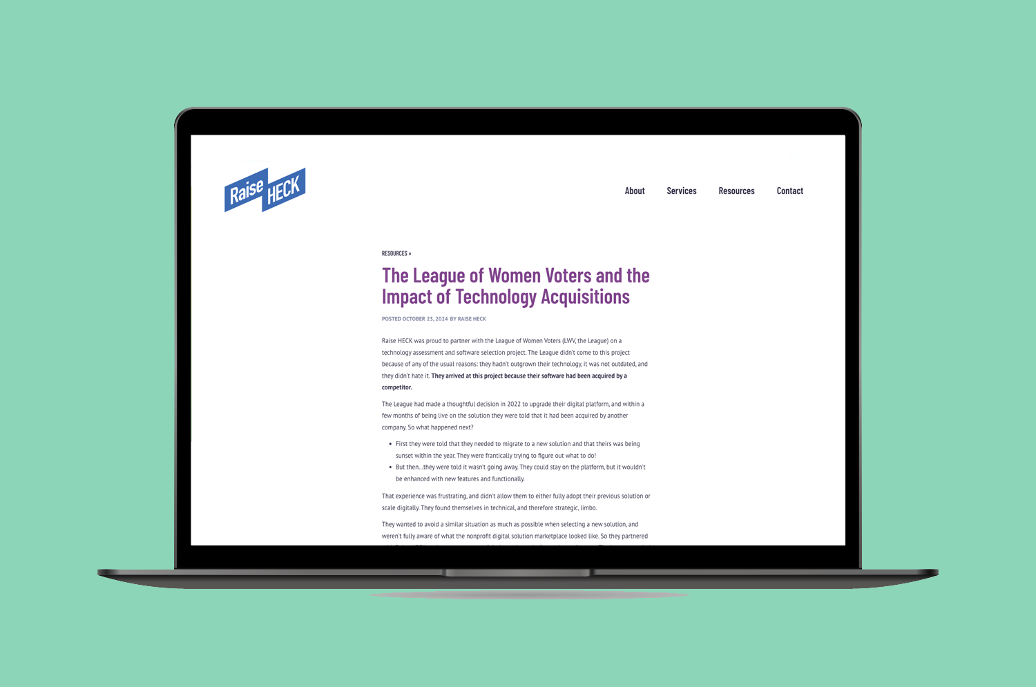 Raise Heck and League of Women Voters makes the simple shift to Engaging Networks