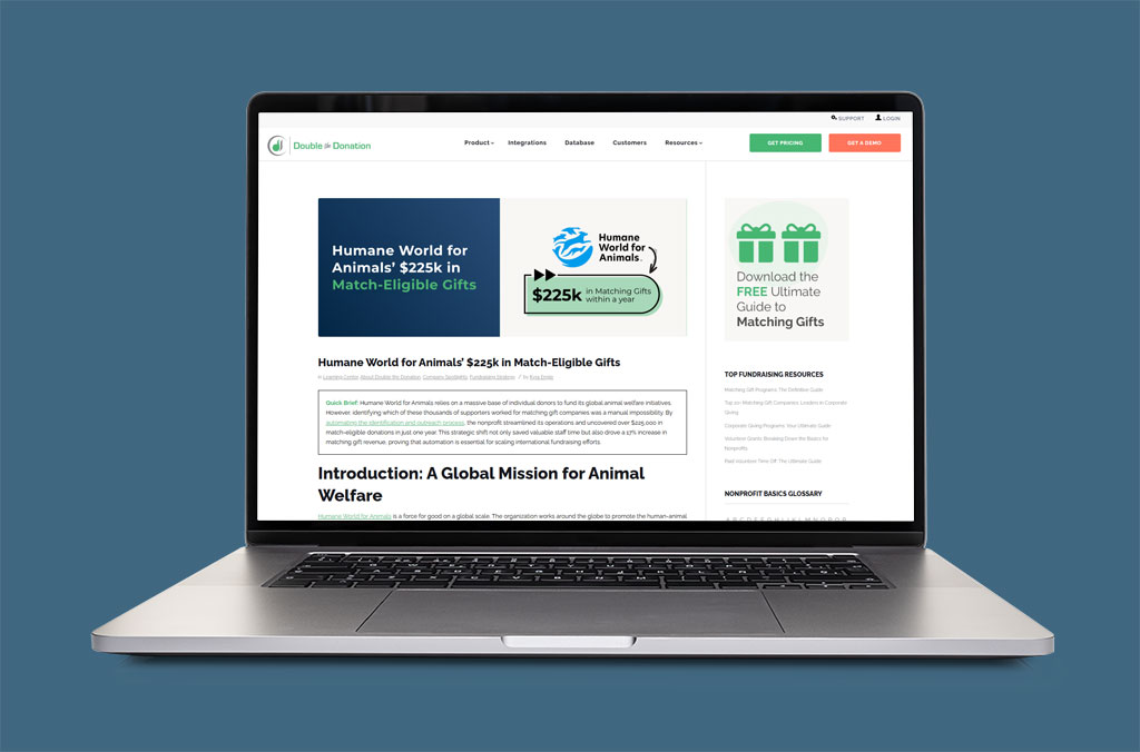 Image of a blog page from Double the Donation, featured in the March 2026 Engaging Networks Partner Roundup